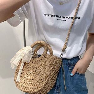 Woven Straw Crossbody Bag